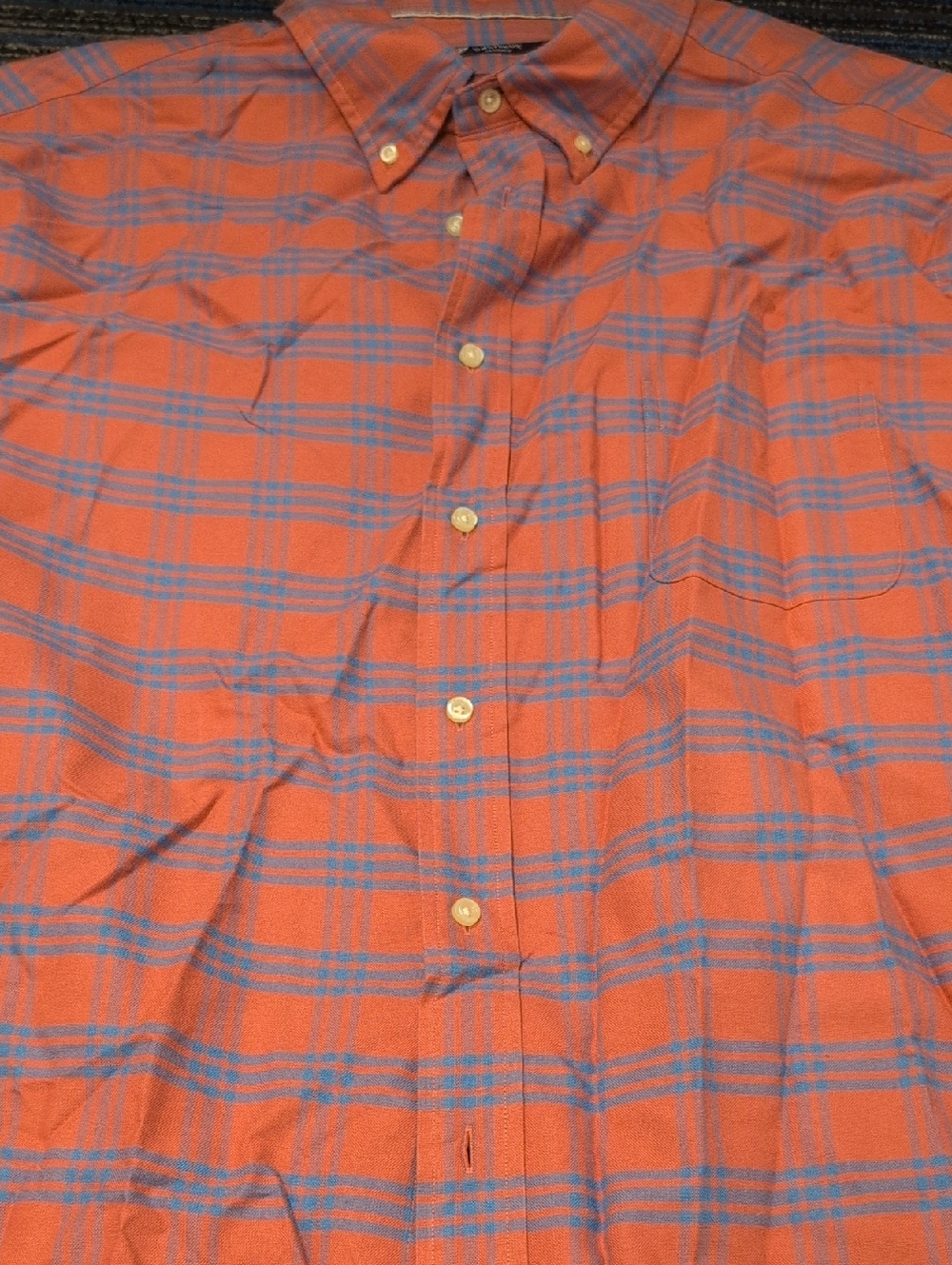 Men's Long Sleeve Red Plaid Button-Down Shirt